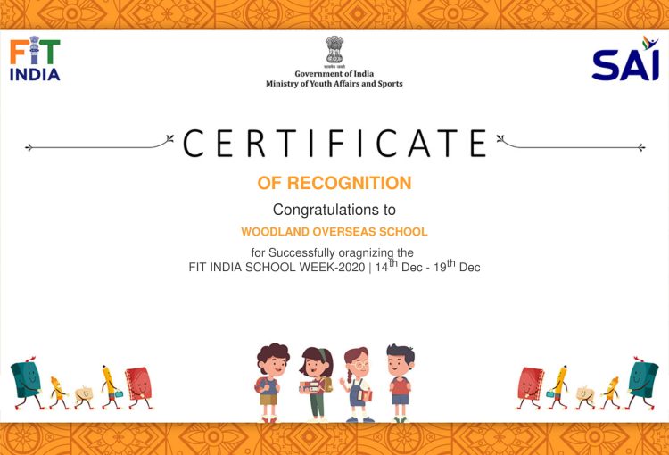 Certificate Released by CBSE for Grand Success of FIT INDIA Week